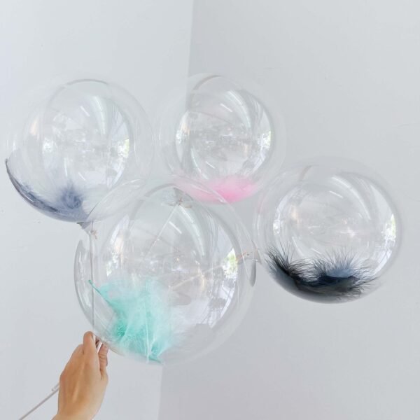 Add-on | M Clear Balloon with Feather
