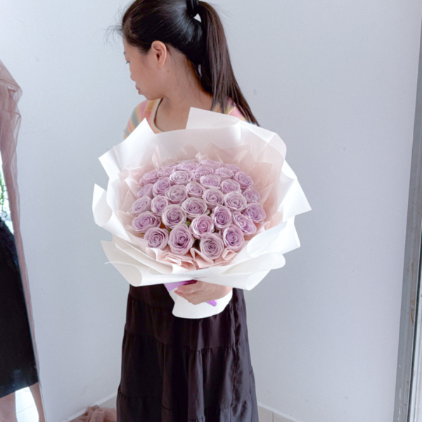 Soap Flower Bouquet | Moonlit Desire (33 Rose) - Lilac
