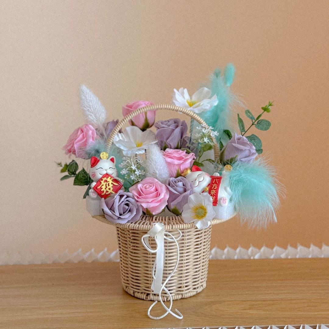 Congratulatory Soap Flower Box | Grapelle Cat Box